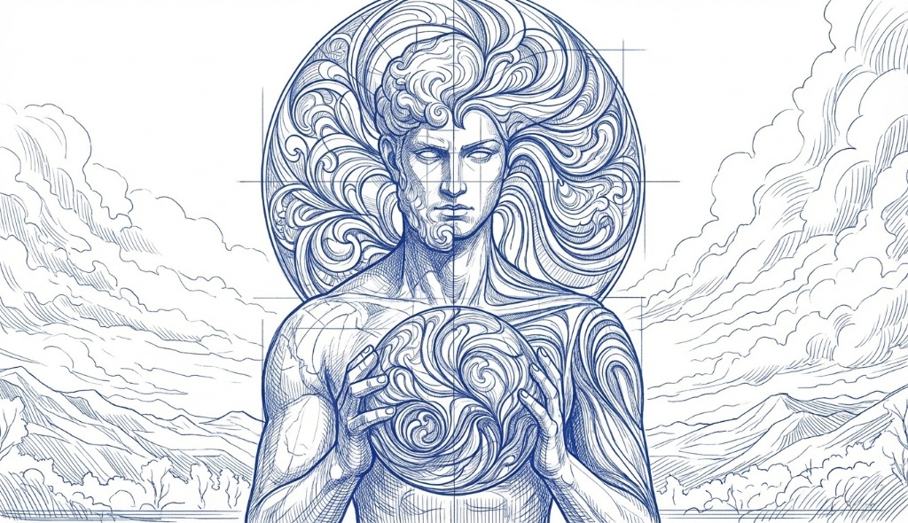 Artistic illustration of a leader holding a globe, representing the Atlas Optimized Client